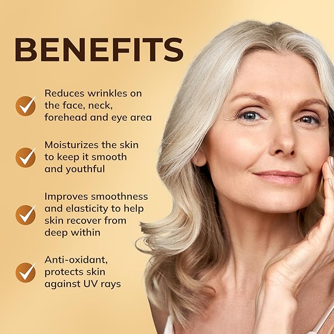 ABERA Gold Anti-Wrinkle Ampoule, Anti-Aging Serum For All Skin Type with Peach Extract and Hyaluronic Acid, Skin Firming & Firming Serum, Hydrating Serum (1 Ampoule)