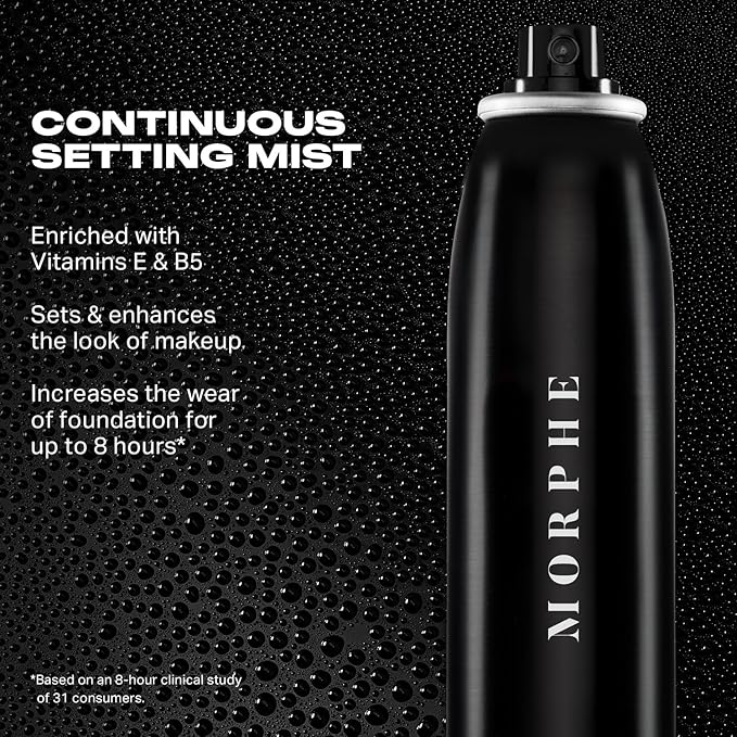 Morphe Continuous Setting Mist - Micro-Fine Setting Spray for Makeup with a Natural Finish - Helps Makeup Resist Caking or Fading & Increases Wear of Foundation (2 Count, 2.8 fl oz)