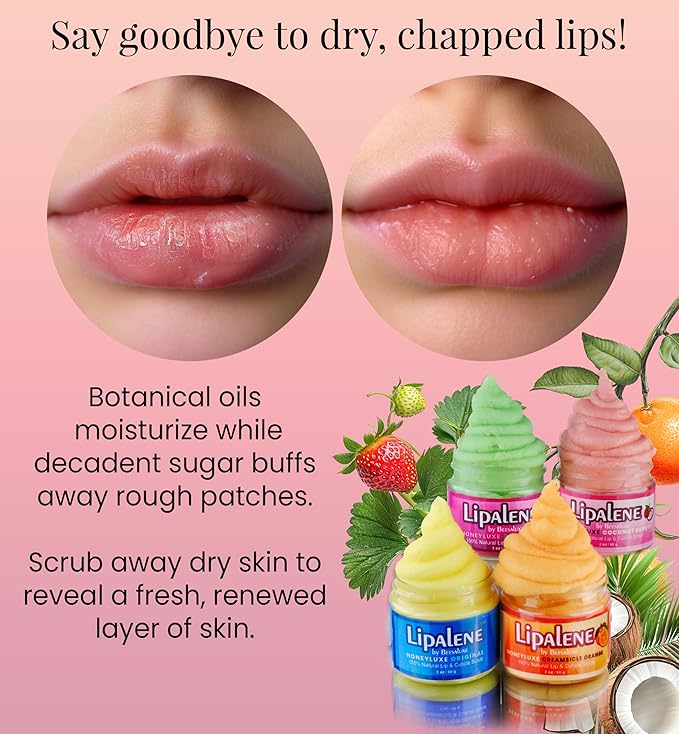 Lipalene HoneyLuxe - 100% Natural Lip & Cuticle Scrub (2 oz, Creamsicle Orange)