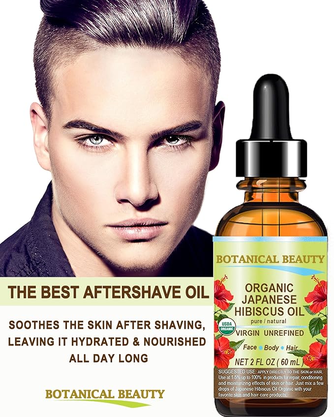 Botanical Beauty Organic HIBISCUS OIL (Hibiscus Sabdariffa) JAPANESE 100 Pure Natural VIRGIN UNREFINED COLD PRESSED Anti Aging, Vitamin E oil for FACE, SKIN, HAIR GROWTH 2 Fl.oz.- 60 ml