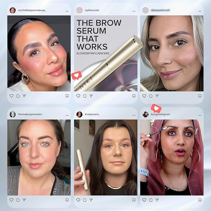 NYK1 CONCENTRATED Eyebrow Growth Serum For Thicker Brows (3ml) BrowForce Eyebrow Serum To Grow Brows For Fuller Thicker Natural Brow - Advanced Eye Brow Growth Serums Formula For Eyebrows Regrowth