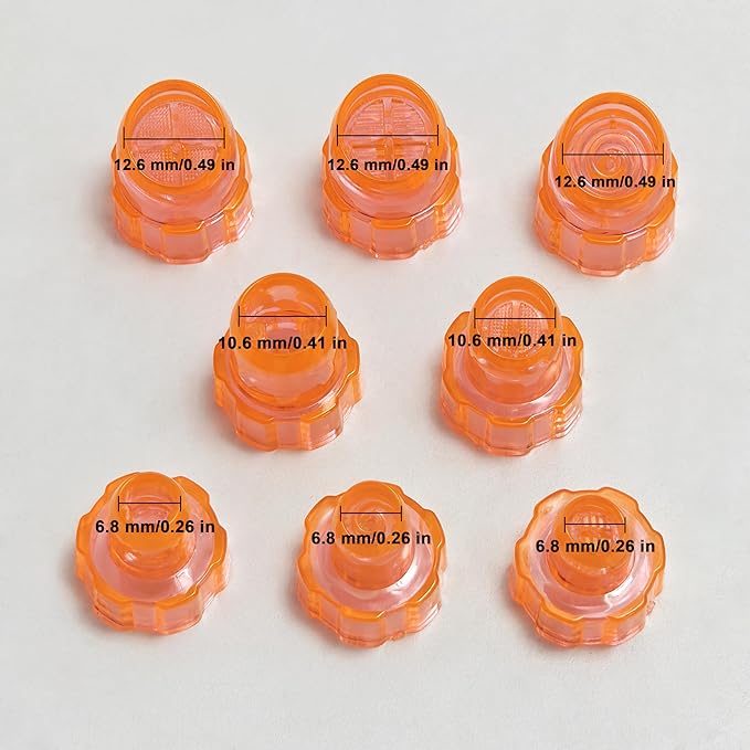 Plastic Cap Beaty Machine Spare Parts Hydro Dermabrasion Water Peeling Tips 8pcs Per Set For Elitzia ETNS900 ETAF131T (Orange)