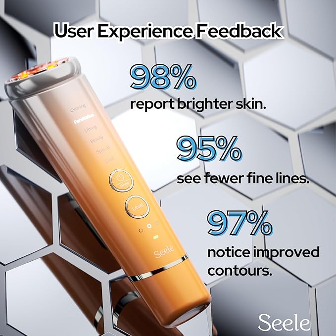 SEELE 6-in-1 Luxe Skin Transformer, Rapid Firming & Radiance, Wrinkle Smoothing, Deep Hydration, Neck Lift & Eye De-Puffing – Your Anti-Aging Solution., Apricot Crush