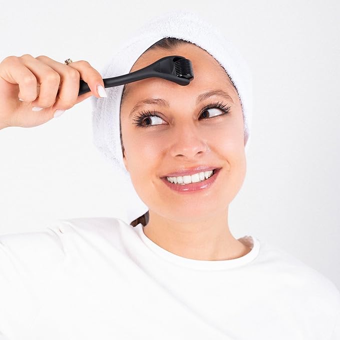 Derma Roller for Body, Hair and Sculp, 540 Titanium Microneedle Dermal Skincare, Microneedling Roller for Men and Women with Storage Case (0.25mm)