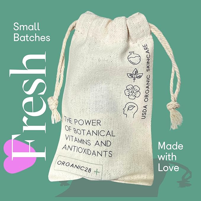 ORGANIC28+. 100% Organic Face Cream – USA Made. 53 Botanicals. 2 X Size. Revitalization Night Moisturizer Face & Décolletage. Vegan Face Cream. Rejuvenating + Aromatherapy Bulgarian Rose +.3.9 FL. Oz