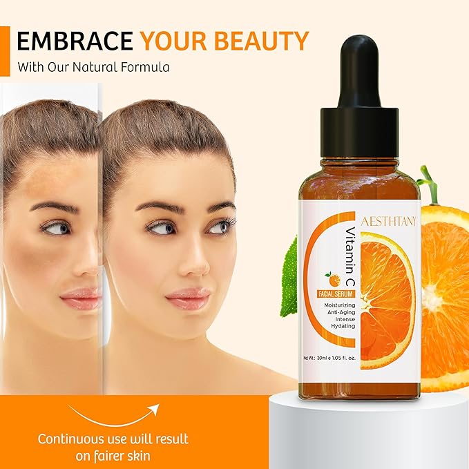 Best Vitamin C Serum for Face with Vitamin E, Retinol & Hyaluronic Acid - Anti Aging Serum For Fine Lines, Dark Spots, Wrinkles, Face Moisturizer & Hydrating - All Skin Types of Men & Women | 1Fl Oz