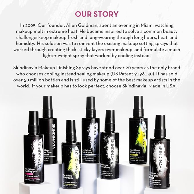 Skindinavia The Makeup Finishing Spray, Oil Control Makeup Setting Spray, All-Day Wear, Long-Lasting Up to 16+ Hours, Heat-Resistant & Waterproof, Fine Mist, 4.0 Oz
