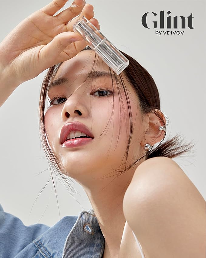 Glint Glow Lip Balm (Sienna Breeze, 0.1oz) - Moisturizing Stain Lipstick with Shine for Natural Lips, Tinted Treatment. Luxurious Korean Skin Care Makeup. Chapped, Dry, Cracked