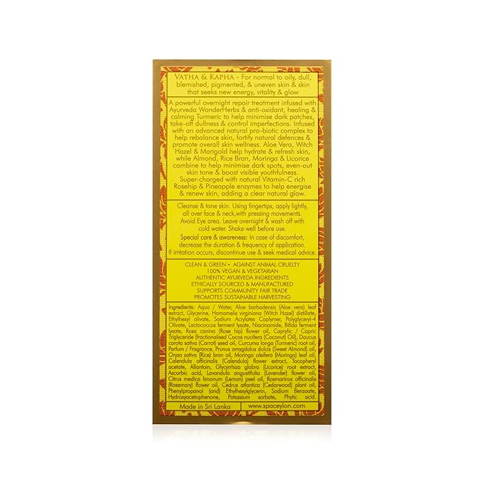 SPA CEYLON True Turmeric Vitamin C Glow Renewing Treatment Serum | Overnight Repair Treatment |Acne Treatment | Best for Normal to Dull Pigmented Skin