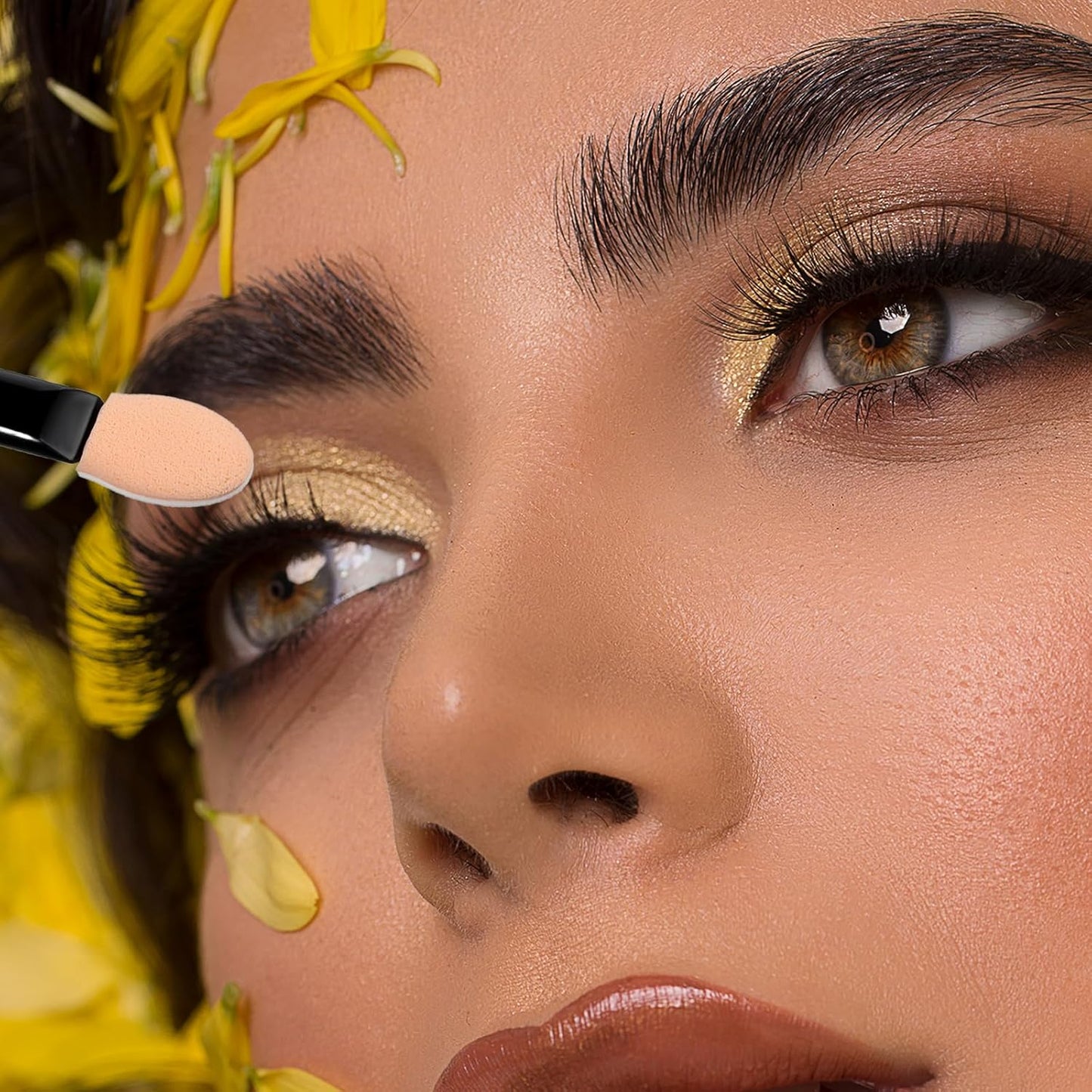 50 Pcs Disposable Eyeshadow Applicators Makeup Applicator Sticks Black Eye Shadow Applicators Dual Sides Disposable Eyeshadow-Applicators for Women Cosmetic Tool