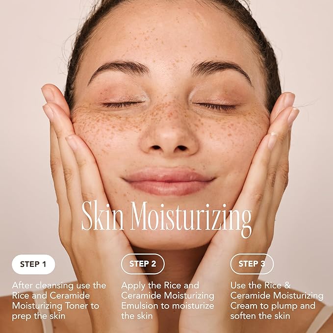 The Face Shop Rice Ceramide Moisturizing Emulsion - Rice Extract - Lightweight Face Moisturizer - Brightening - Hydrating Targets Dryness - Strengthens Skin Barrier - Face Lotion - Korean Skin Care