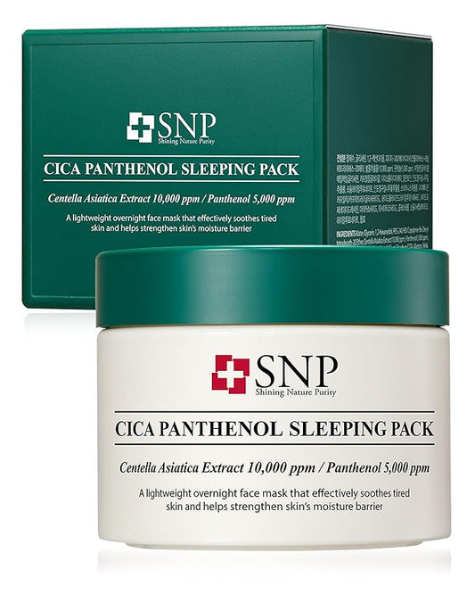 [K Beauty Snp] CICA Panthenol Moisturizing Cream | Overnight Face Cream | Soothing, Moisturizing, and Hydrating Facial Mask with Hyaluronic Acid | Korean Skin Care Overnight Moisturizer | 3.38 Fl Oz