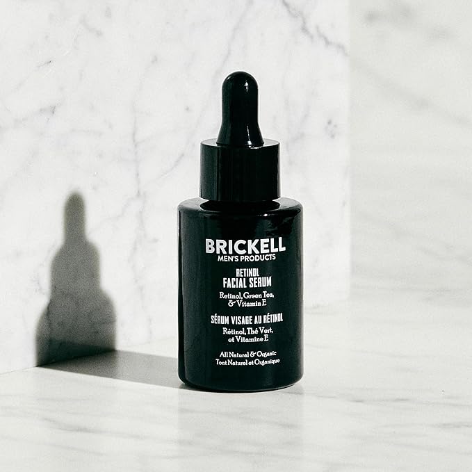 Brickell Men's Retinol Skin Care Serum Treatment For Firming Face Lines & Eye Wrinkles, Deep Hydrating Facial Skincare Serum For Anti-Aging, Fragrance Free, 1 Ounce