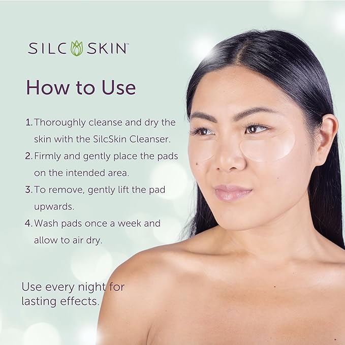 SilcSkin Silicone Eye Pads - Reusable Overnight Eye Patches, Medical-grade Silicone for Fine Lines, Crepey Skin, and Puffiness - 60 Day Supply