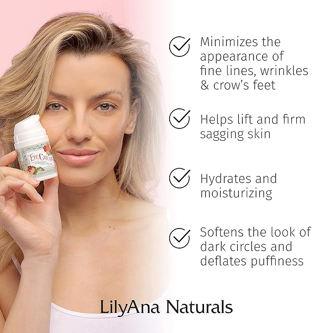 LilyAna Naturals Anti Aging Retinol Cream and Eye Cream Bundle 1.07 oz - Retinol Moisturizer for Face and Under Eye Cream for Dark Circles and Puffiness, Improve the look of Fine Lines and Wrinkles