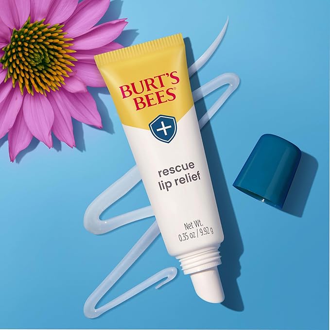 Burts Bees Rescue Lip Relief with Shea Butter and Echinacea, 100% Natural Origin, 0.35 Ounces