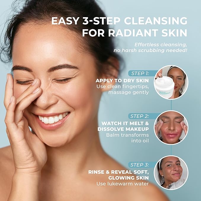 Seoul Cleansing Balm-To-Oil Make Up Remover | 3-In-1 Formula - Cleanses, Removes Makeup & Moisturizes Skin | Korean Makeup Remover Balm | Safe on Skin | 30ml/1.01 Oz
