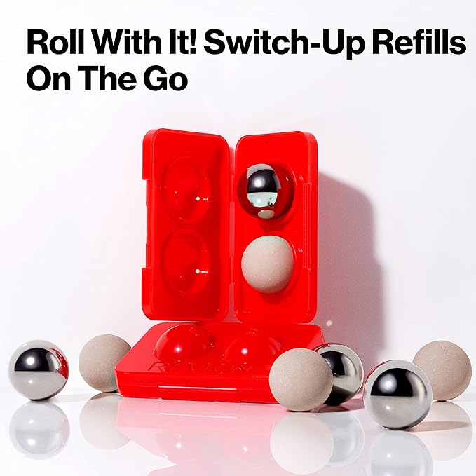 Revlon Oil Absorbing & Cooling Facial Roller Refill Pack with Volcanic & Stainless Steel Stones in Storage Case, Eco-Friendly, Easy to Clean, 1 count