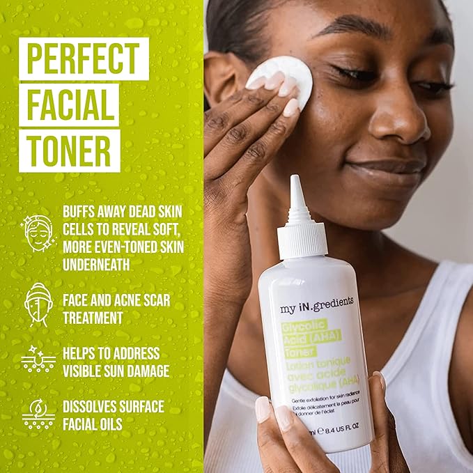 Masque Bar My Ingredients Glycolic Acid (AHA) Toner - Helps Exfoliate The Skin - Reveals Soft Even-Toned Skin