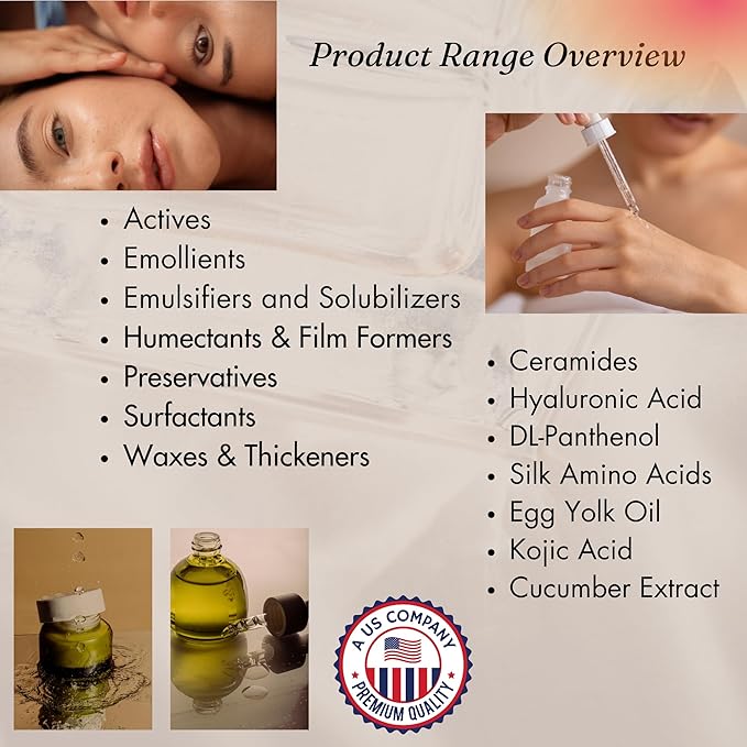 Hyaluronic Acid Powder Pure High Molecular Weight Cosmetic Grade Water Soluble Sodium Hyaluronate for Skin Face Cosmetic Applications Make Your Own Serum