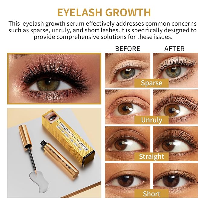 Lash Serum - Eyelash Growth Serum for Longer, Fuller, Thicker Lashes - Gentle Formula, 4ml