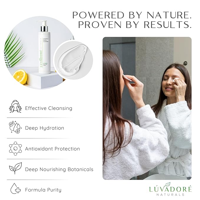 Vitamin C Facial Cleanser – Brightening Face Cleanser with Organic Olive Oil, MSM, Botanical Extracts – Gentle and Hydrating Face Wash for Uneven Skin Tone, Fine Lines, Wrinkles
