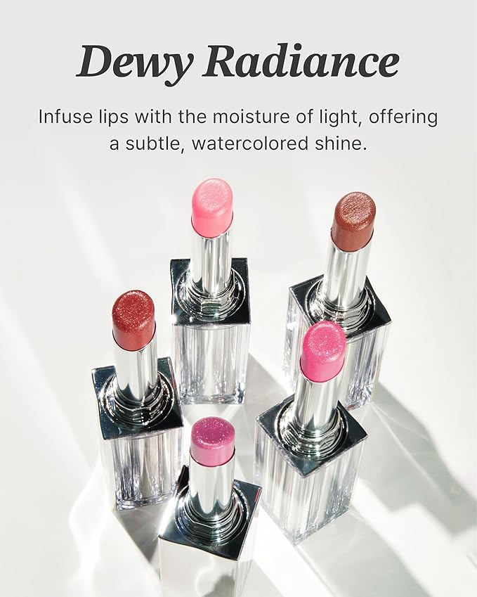 Glint Glow Lip Balm (Burnt Rose, 0.1oz) - Moisturizing Stain Lipstick with Shine for Natural Lips, Tinted Treatment. Luxurious Korean Skin Care Makeup. Chapped, Dry, Cracked Lips.