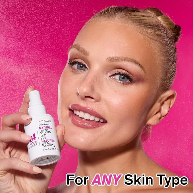 wet n wild Photo Focus Setting Mist, Up to 24HR Wear, Lightweight & Nourishing with Provitamin B5 & E, Suitable for All Skin Types, Cruelty-Free & Vegan- Matte Finish