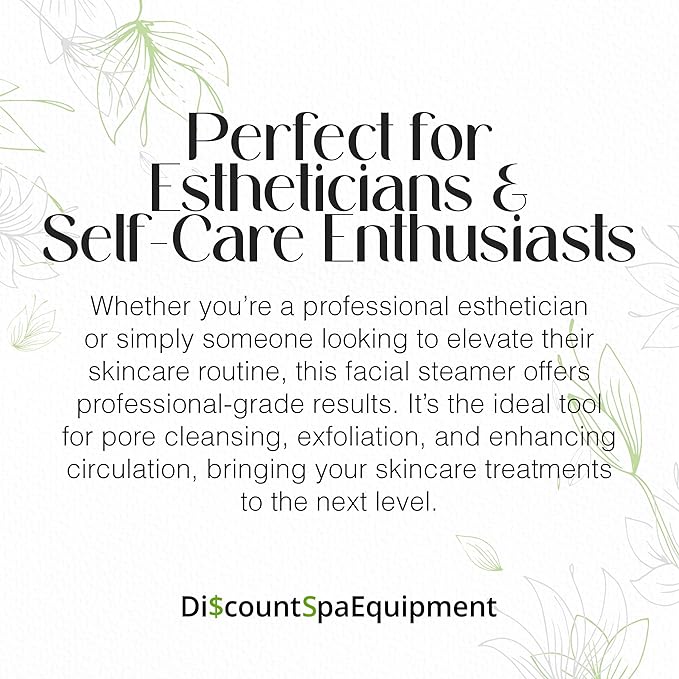 Ozone Aroma Facial Steamer, Professional Grade with 5 Diopter Magnifying Lamp, Silent Timer & Aromatherapy