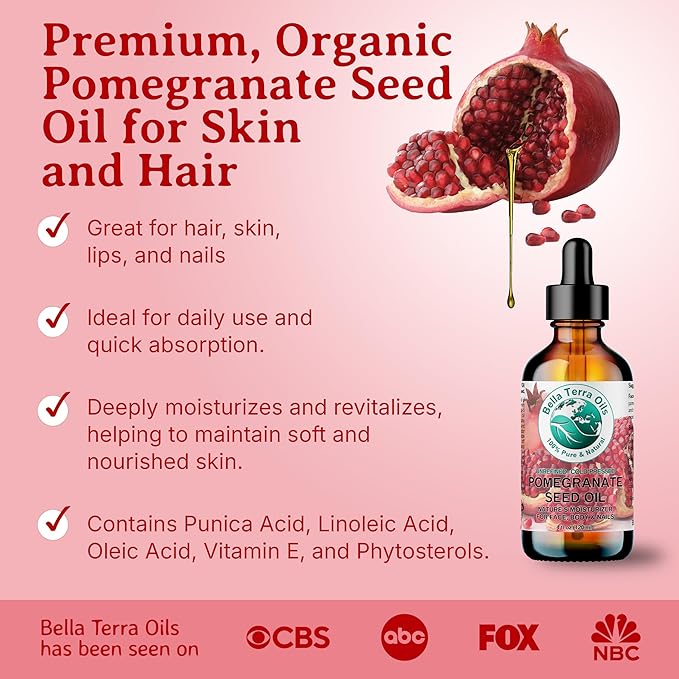 Bella Terra Oils Pomegranate Seed Oil – 1 Gallon – 100% Pure & Natural, Cold-Pressed, Unrefined – Hydrating & Nourishing for Skin & Hair – Antioxidant-Rich Beauty Oil