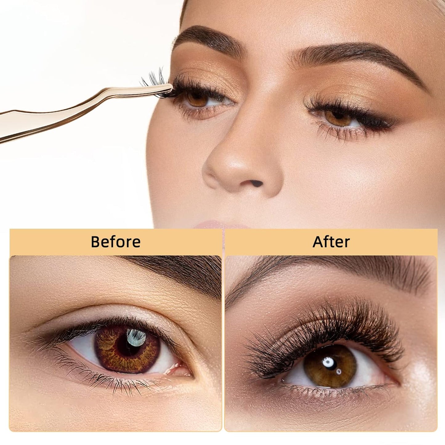 QUEWEL Lash Clusters 240Pcs Individual Lashes 20D+30D C Curl 8-14mm Length DIY Lash Extension Soft False Eyelashes Wispy Cluster Lashes Easy to Create Natural Look At Home(20D+30D-C-MIX8-14)