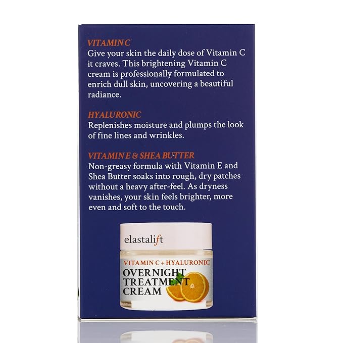 Elastalift Renewing Night Cream | Brightening Vitamin C Cream + Hyaluronic Acid Moisturizer For Face | Oil-Free Overnight Correcting Facial Treatment Night Lotion | Skin Care Face Cream, 1.75 Fl Oz