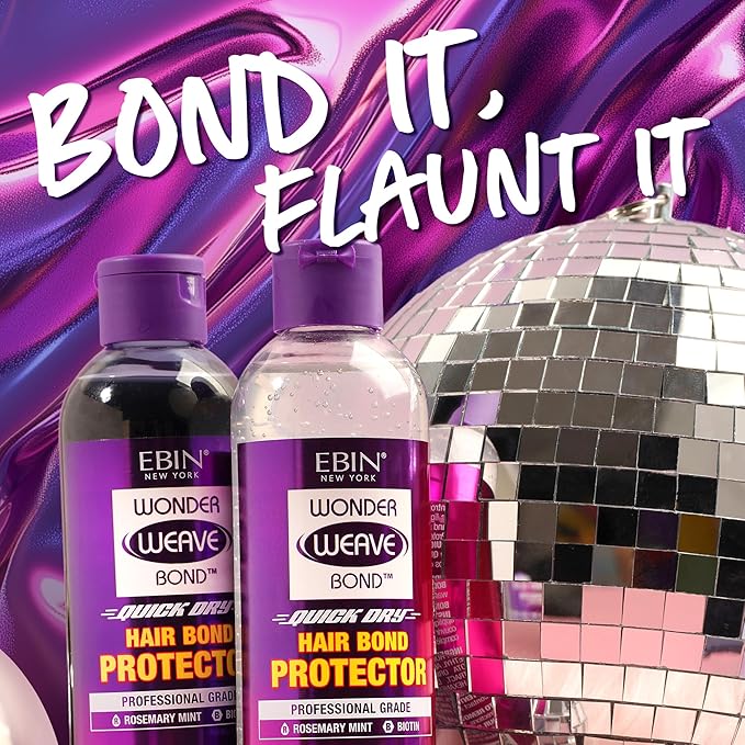 EBIN NEW YORK Wonder Weave Bond Hair Protector Black 4 Fl Oz – Hair Protectant For Quick Weave – Lightweight Scalp Shield with Rosemary Mint and Biotin