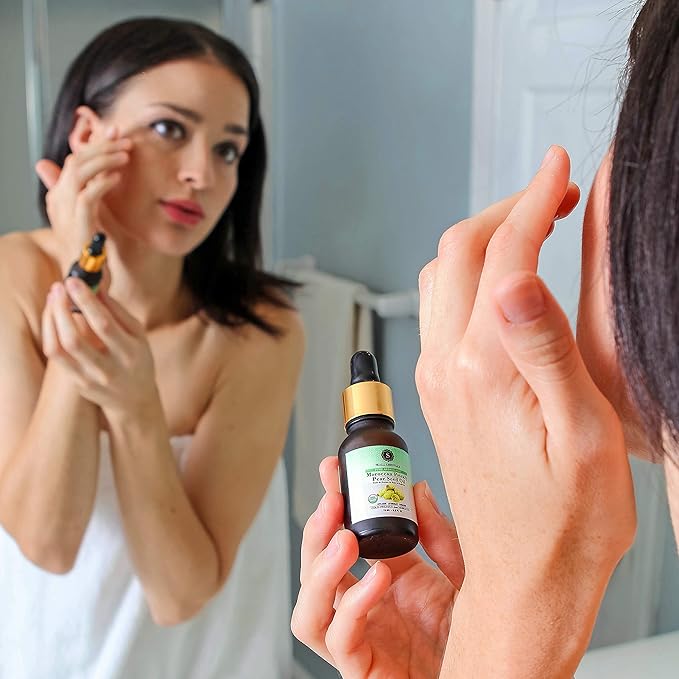 Organic Moroccan Prickly Pear Seed Oil | Anti Aging Face Serum, Dark Circles Under Eye Treatment, Moisturizer | Premium Grade Prickly Pear Oil (0.5 fl Oz)