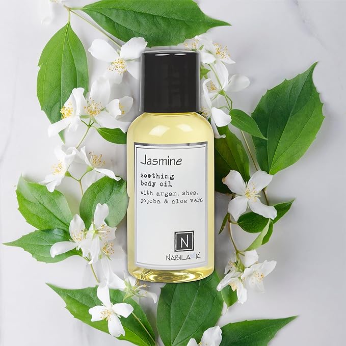 Jasmine Body Oil, Travel Size 2.4 oz Moisturize & Nourish with Argan & Coconut Oil - Vitamin C Enriched - Naturally Derived, Vegan-Friendly