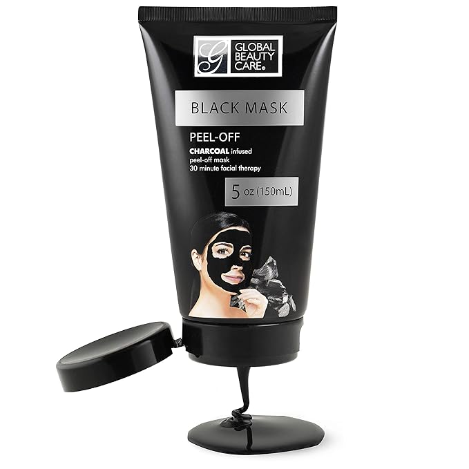 Global Beauty Care Black Peel-Off Mask – Charcoal Face Mask for Deep Cleansing, Blackhead Removal, Pore Minimizing & Skin Care for Face and Nose