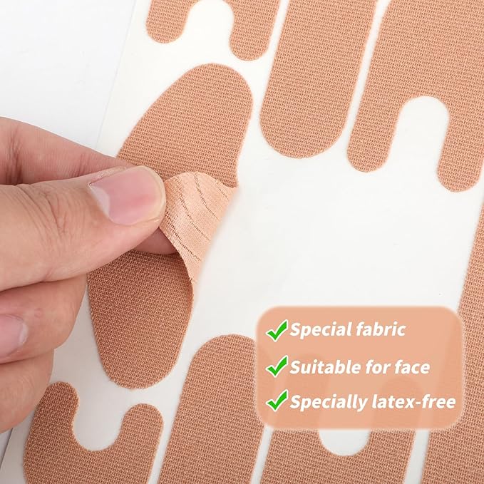 10pcs Face Lifting Tape, Cotton Face Wrinkle Patches to Smooth Eye Mouth Forehead Wrinkles Facial Lift Support Tape for Skin Firming & Toning & Tightening