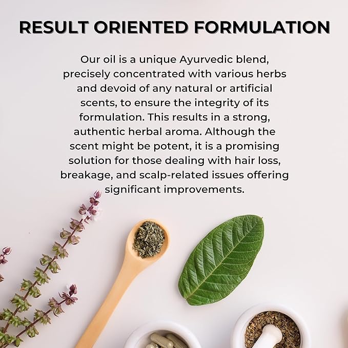 Scalp Revitalizing Herbal Oil With Bhringraj, Brahmi & Other Ayurvedic Herbs To Promote Growth, Control Fallout & Scalp Treatment | 100% Natural Hair Care
