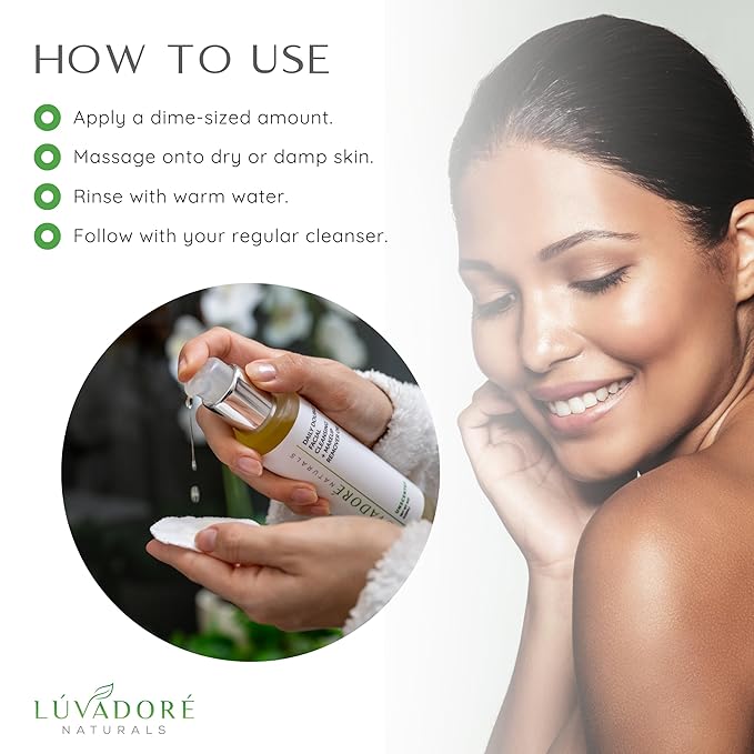 Daily Double Face Wash and Makeup Remover – 2-in-1 Oil Face Cleanser – Hydrating Facial Cleanser with Grapeseed Oil, Avocado, Rice – Removes Makeup Impurities for Smooth Skin