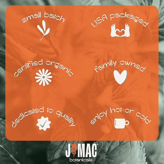 J Mac Botanicals, Organic Hibiscus Tea Bags (50 Count) - Certified by Organic Certifiers, Inc. - Quality Tea From Nile Valley, Egypt, Packaged in the USA