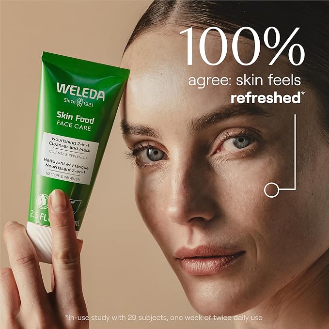 Weleda Skin Food Face Care Nourishing Oil-to-Milk Cleanser, 2.5 Fluid Ounce, Plant Rich Cleanser with Sunflower Seed Oil, Chamomile Extract and Pansy