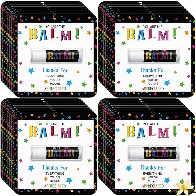 5 Pack Employee Teacher Appreciation Gifts Lip Balms Bulk Staff Team Thank You Gifts for Women Men Employee Coworkers Staff Teachers Volunteers Bulk Club Present You're the Balm