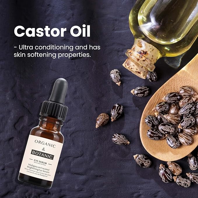 Organic & Botanic Madagascan Coconut Brightening Eye Serum, 30ml. Premium Vegan Skincare For All Skin Types. Made In The UK.