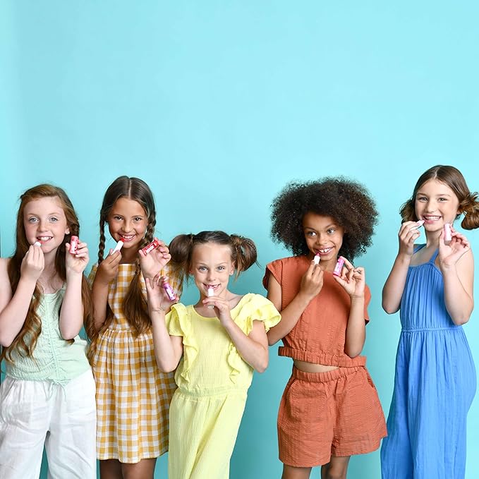 Miss Nella set of 3 Hypoallergenic children Lip Balms- HONEY BUNNY, SWEET CHEEKS & CUTIE PIE, Non Toxic Make Up for kids, perfect for those with sensitive skin.