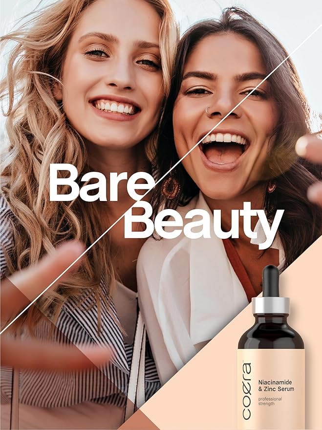 Coera Niacinamide Serum with Zinc | 4 fl oz | Moisturizer for Face and Skin | with Hyaluronic Acid | Professional Strength Formula | Free of Parabens, SLS & Fragrances | Packaging May Vary