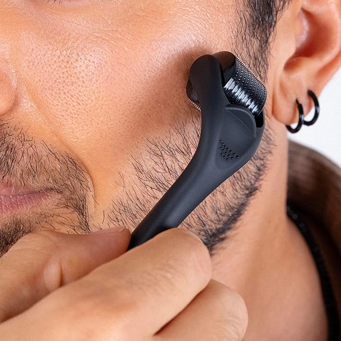 Derma Roller for Body, Hair and Sculp, 540 Titanium Microneedle Dermal Skincare, Microneedling Roller for Men and Women with Storage Case