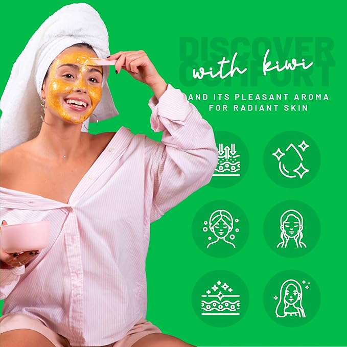 BRÜUN Peel-Off Kiwi Jelly Mask for Face Care – A 23 fl oz Rubber Mask Jar for 30 to 35 Treatments – A Skin Care Moisturizing Gel Mask of Spa Set for Men, Women and Adults