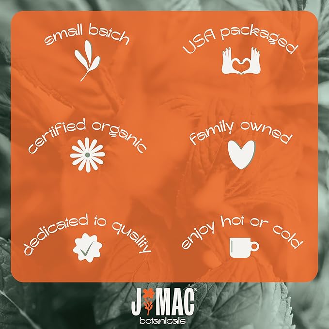 J Mac Botanicals, Certified Organic Thyme Leaf Tea (100 Tea Bags) - Certified by Organic Certifiers, Inc. - Quality Tea From Nile Valley, Egypt, Packaged in the USA