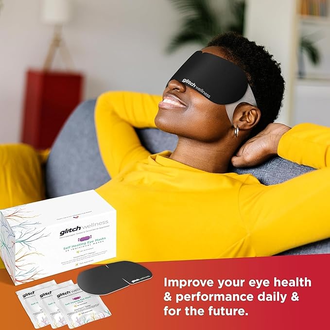 Self Heating Eye Mask - Steam Eye Mask for Dry Eyes, Soothing Relief, Stress Reduction - Disposable Warm Eye Compress Moist Heat