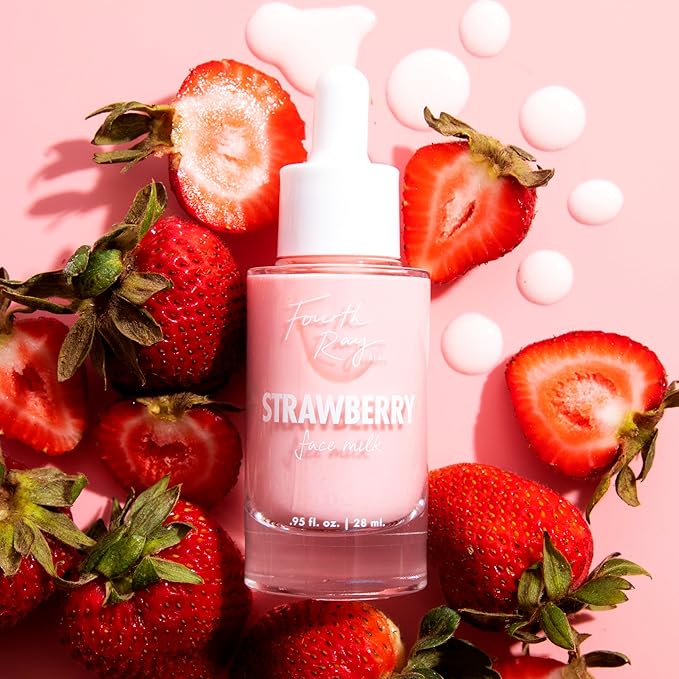 ColourPop Fourth Ray Beauty Strawberry Face Milk - Moisturizing Face Serum Infused with Strawberry Seed Oil, Marshmallow & Lotus Flower - Conditions Skin for a Healthier-Looking Complexion (1.0 oz)